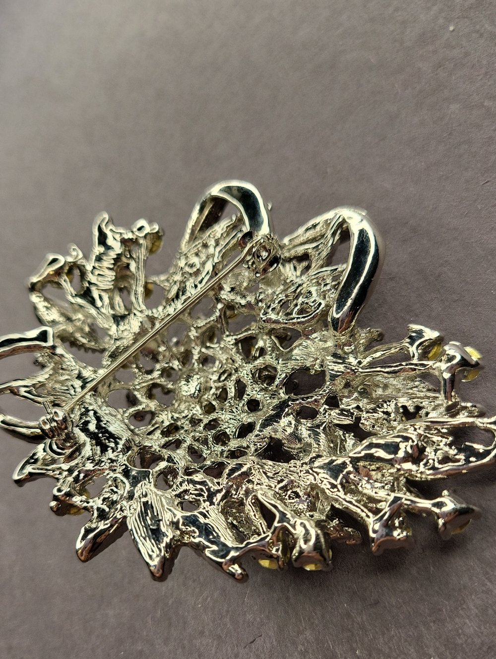Silver Crystal Brooch - Picture 2 of 4
